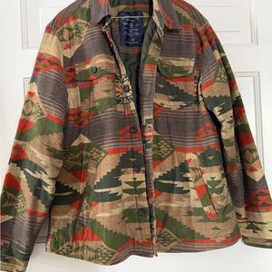 Colorful Patterned Jacket American Eagle button up lined jacket shirt